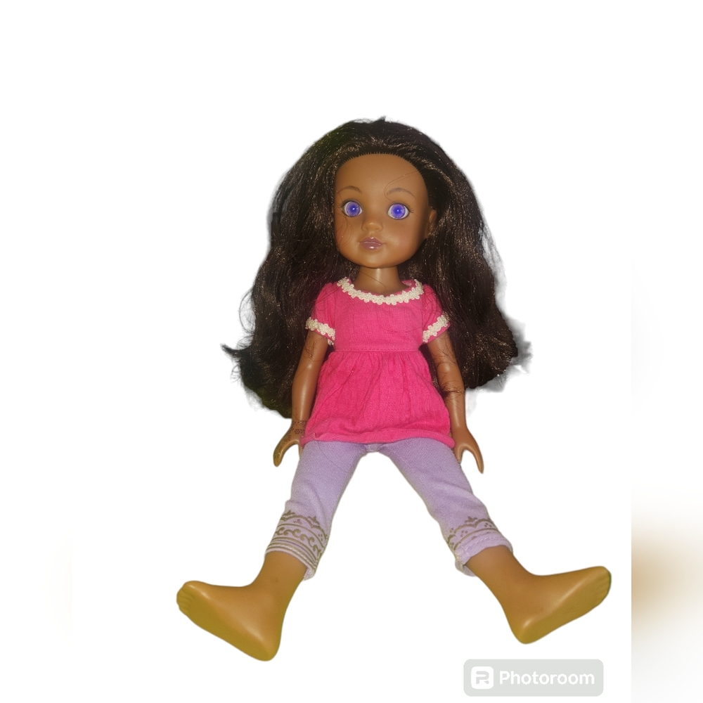 G2G Inc Doll Girl  Brunette Beautiful 14 Inch flowy soft hair